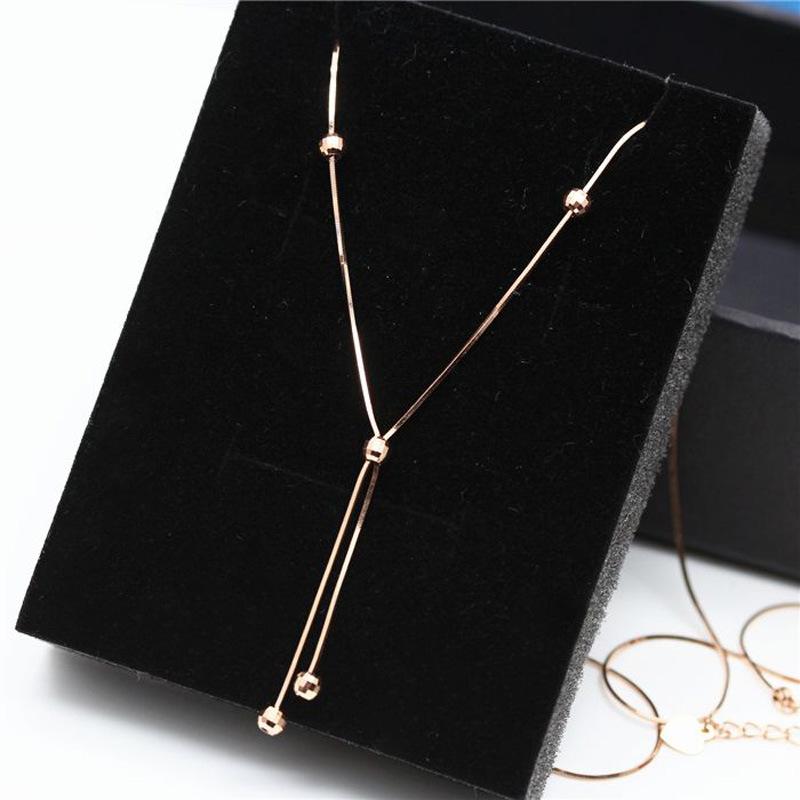 Purple Gold Rose Gold Fashionable Simple Snake Bone Fringed Necklace Color Gold Set Chain Collarbone Chain