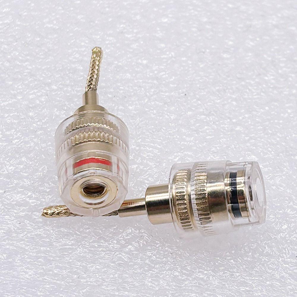 1Pair 24K Gold Plated 4mm Banana Female to 2mm Pin Connector for Audio Speaker Cable DIY