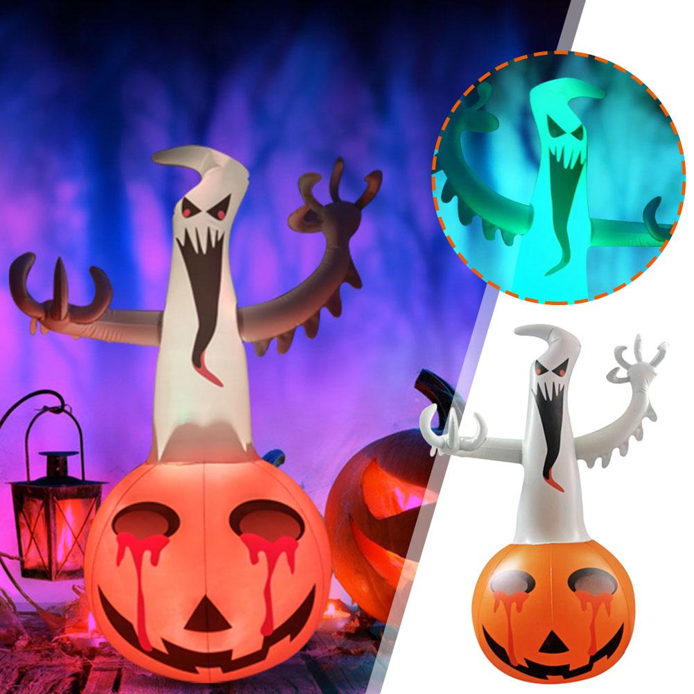 

Inflatable Halloween Ghost LED Pumpkin Lamp Halloween Ghost Ornament Light LED Pumpkin Luminous F9A6