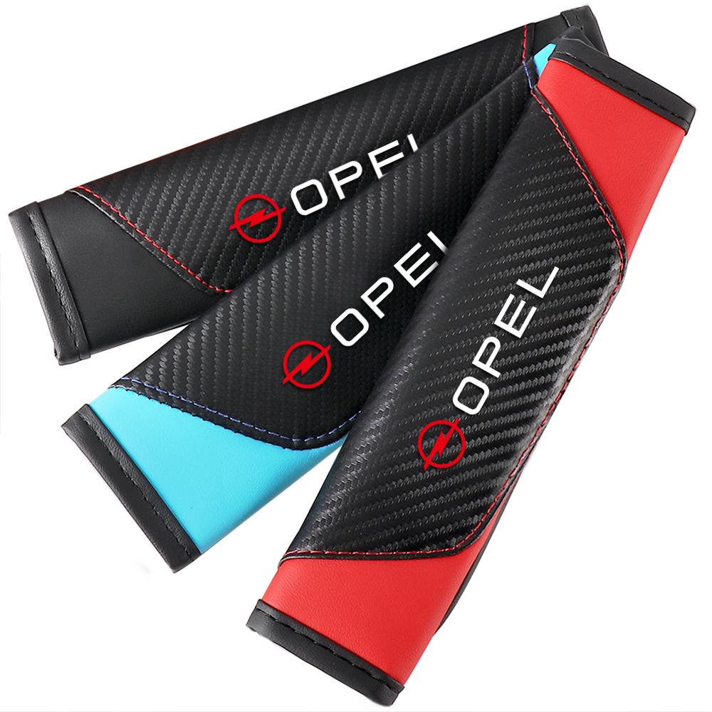2Pc Car Seatbelt Shoulder Protector Cover Safety Belt Ornament Accessories For Opel OPC Astra J G K Insignia Corsa Car Valve Cap