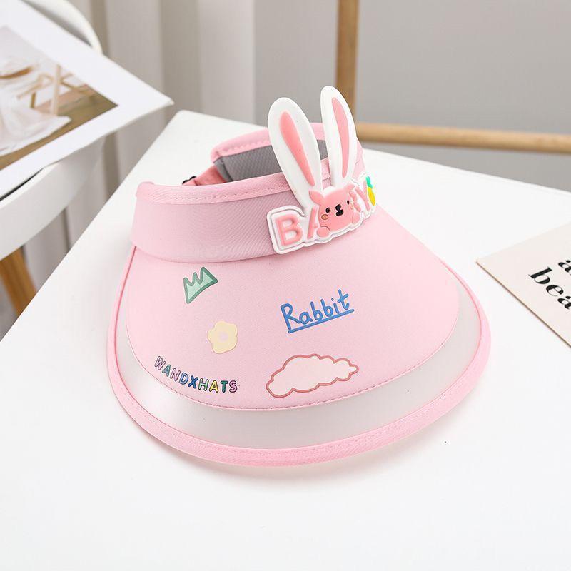 Children's Cute Cartoon Bunny Visor Hat for Boys and Girls, Sun Protection, Breathable, Summer UV Protection Sun Hat