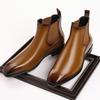 New Winter Fashion Patent Leather Chelsea Ankle Boots For Men's Casual Brand Designe Pointed Toe Shoes Zapatos Hombre High Tops