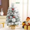 Snow Flocked Mini Tabletop Christmas Tree 45/60CM, Pine Needle PVC Mixed Xmas Tree with Pine Cones & Berries