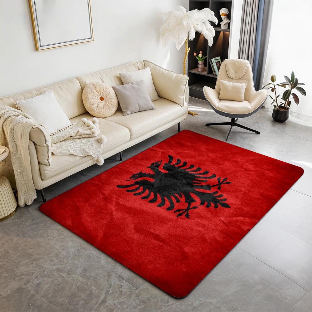 Country A Albania Floor Mat Eco  Flannel Doormat Non Slip Odorless Indoor Floor Rug Soft Short Plush Home Mat