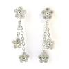 Les Trésors De Lily [N3044] - Boucles Argent 'Flora' blanc (rhodié) - 26x5 mm