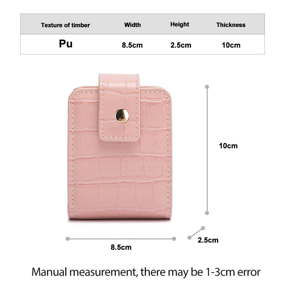 Simple PU Leather Crocodile Pattern Korean Style Lipstick Bag With Mirror Portable Mini Makeup Bag Storage For Women