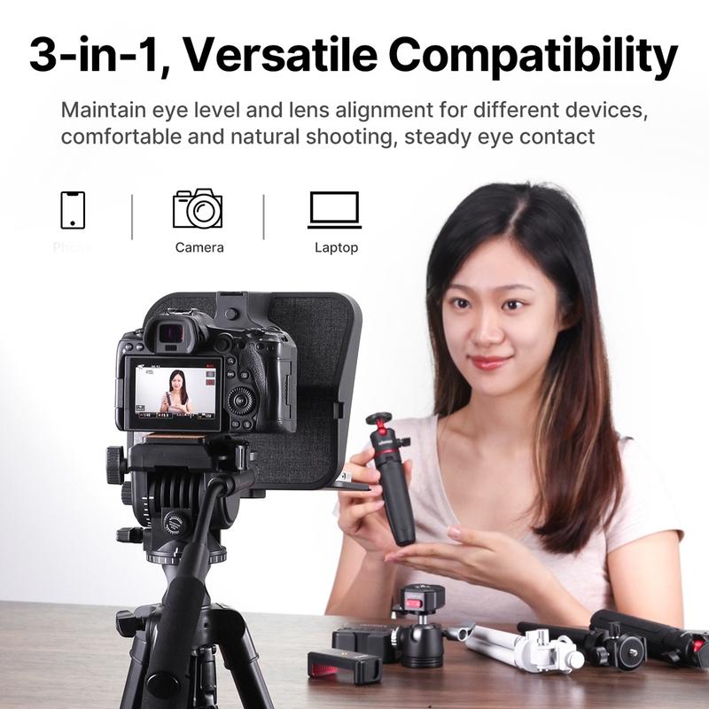 Ulanzi RT02 Teleprompter Universal Prompter Câmera DSLR Smartphone Tablet Laptop Teleprompter Transmissão ao Vivo Gravação de Vídeo