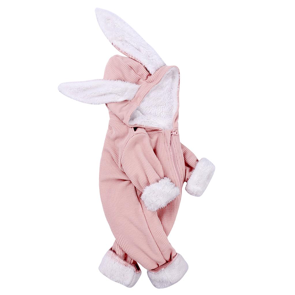 Newborn Infant Baby Girls Boys Thick Warm Jumpsuit  Bunny Romper Playsuit