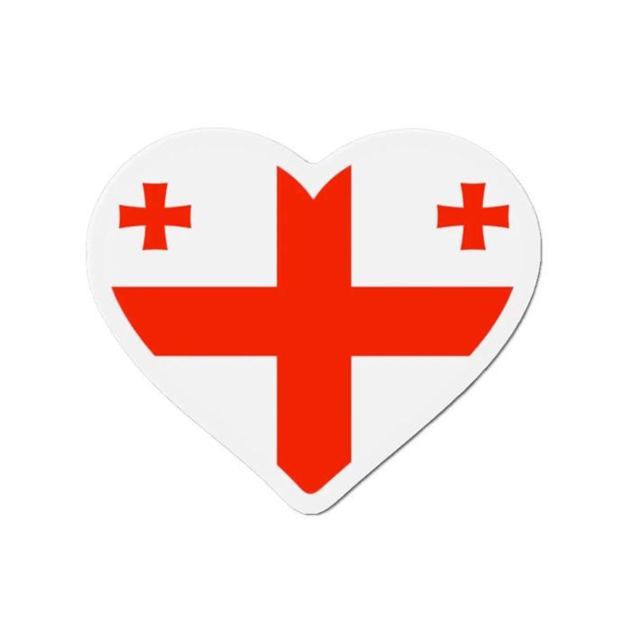 Aimant Coeur Drapeau Géorgie - Multicolore - 7 cm - 50 pièces - Résine synthétique - Mixte