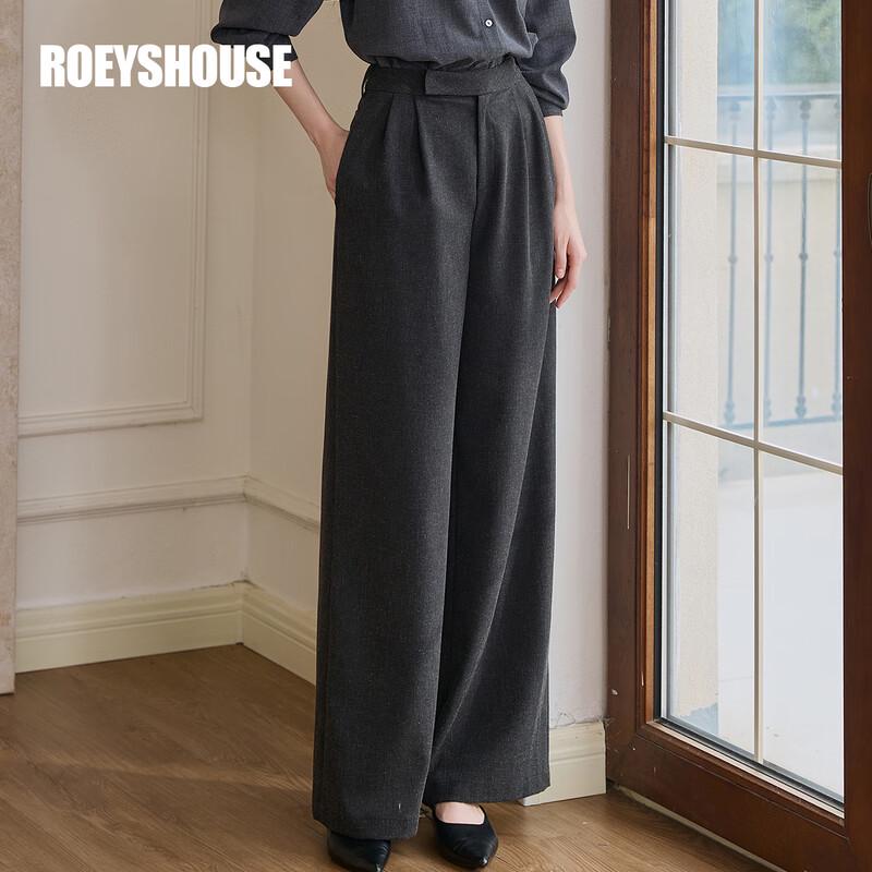 Женские прямые брюки ROEYSHOUSE из смешанной льняной ткани с высокой талией S