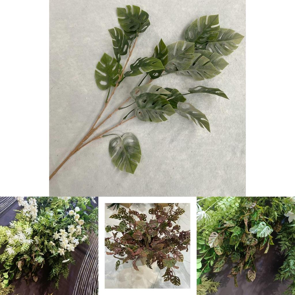 Flexible Artificial Turtle Leaf Plant For Creative Wedding Ornament Party Decor