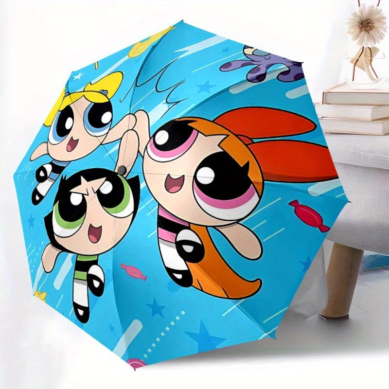 1pc Powerpuff Girls Automatic Opening/closing Umbrella, Foldable Sunshade, Perfect Gift for Friends, Durable Handle yy250815102