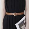 New Fashionable Round Pearl Buckle Women’s Leather Belt Korean-Style Beaded Versatile Minimalist Retro Jeans Belt