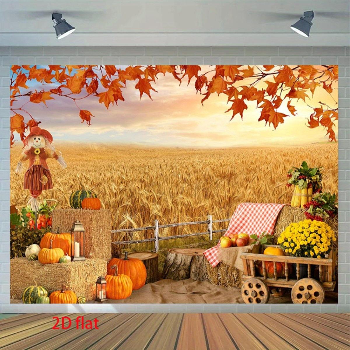 1 Autumn Harvest Thanksgiving Party Background - Vibrant Pumpkin Thanksgiving Decoration 150X100