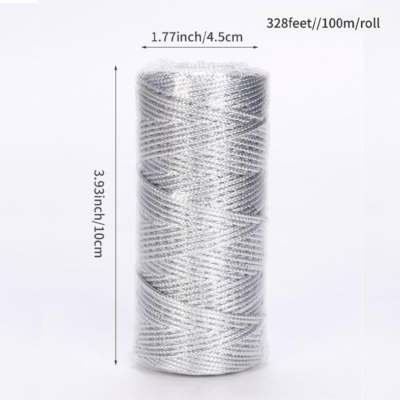 1.5mm 100m Rope Gold Silver Cord Gift Packaging String For Jewelry Making Lanyard Thread Cord DIY Bracelet Christmas Home Decor