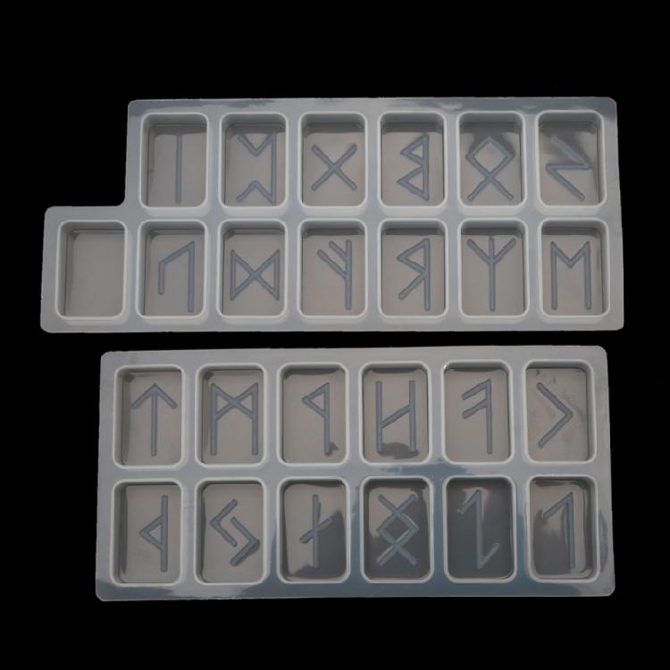 Engraved Elder Futhark Alphabets Runes Hand Resin Casting Mold Kit Witch Runes Silicone Molds 1