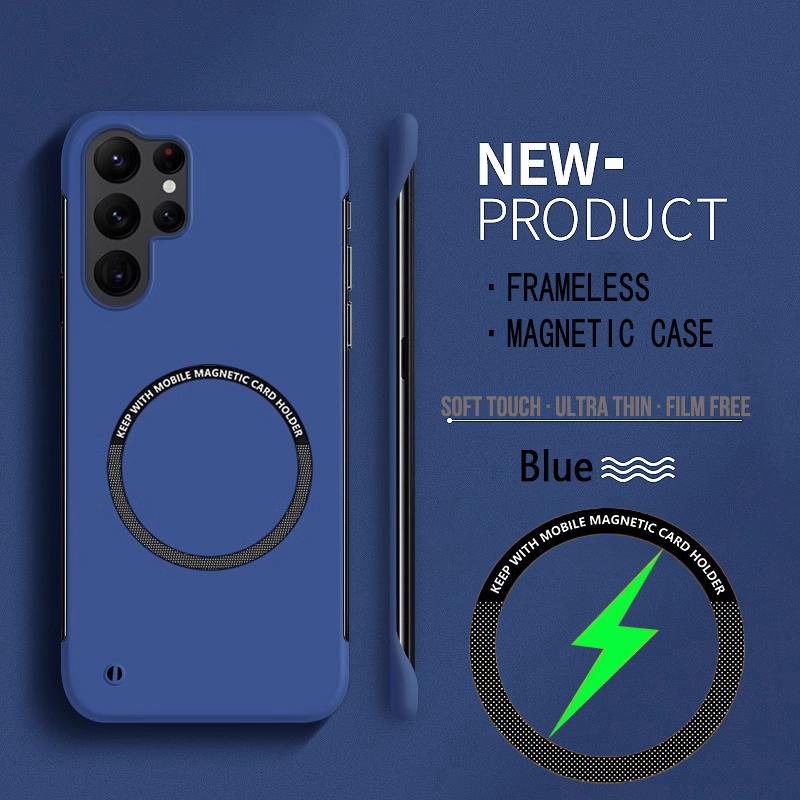 Ultra Thin Hard PC Magnetic Phone Case For Magsafe Samsung Galaxy S24 S23 S22 S21 S20 FE Plus Matte Frameless Plastic Cover