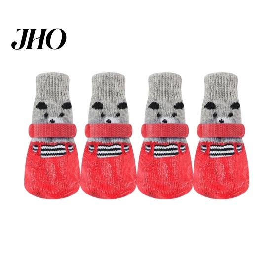 Waterproof Dog Boots 4Pcs Shoes Pet for Winter Snow Walking Secure Fit Paw Covers Anti-Slip Protectors Small Medium Large