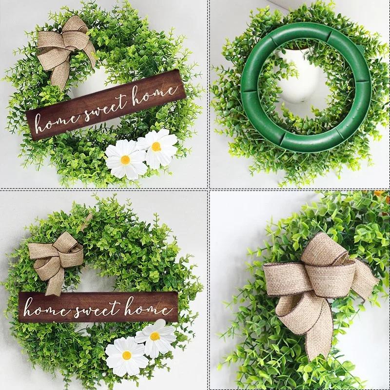 44cm Wreath Christmas Wall Decorations Small Fresh Nameplates Artificial Flowers Round Garland Door Hangers.