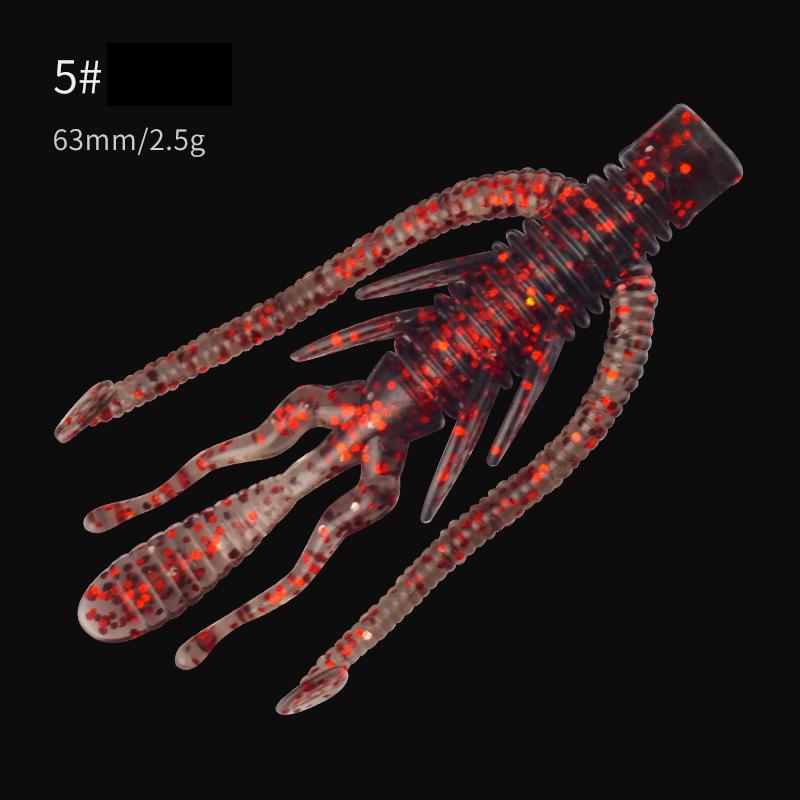 10Pcs Alien Soft Lure 63mm 2.5g Floating Silicone Shrimp Soft Bait Texas Ned Rig Jig Wobblers Floating Crayfish For Bass Fishing