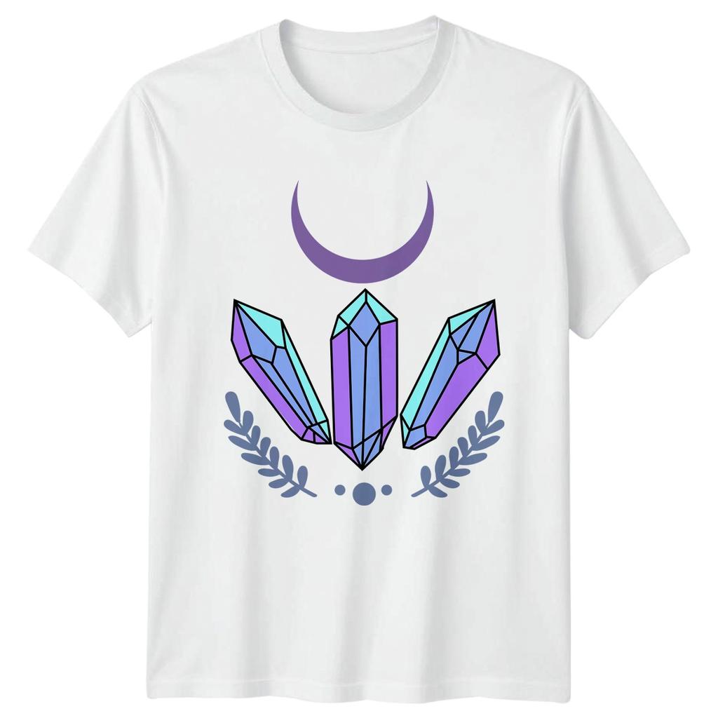 Mystical Crystals Moon Graphic Tee Unisex T-Shirt Men Women