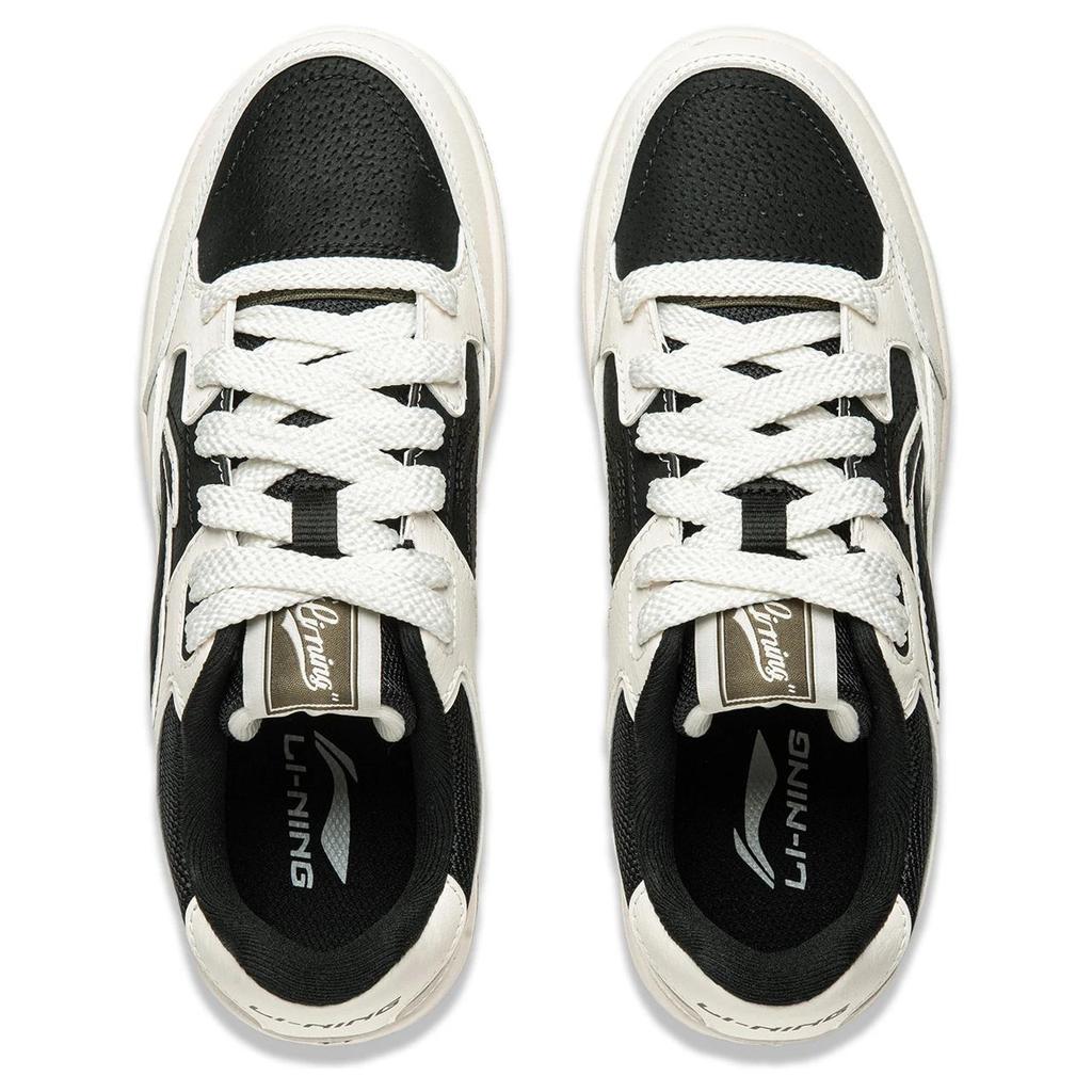 Li Ning Tianji Slip Resistant, Abrasion Resistant, Lightweight, Breathable Low top Skateboard Shoes Women's White Black AGCU096-6