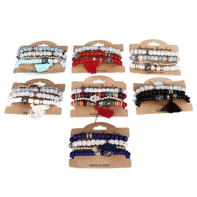 Buntes Perlenarmband Mehrschichtig Stapelbares Perlenarmband Mehrfarbiges Stretch-Perlenarmband für