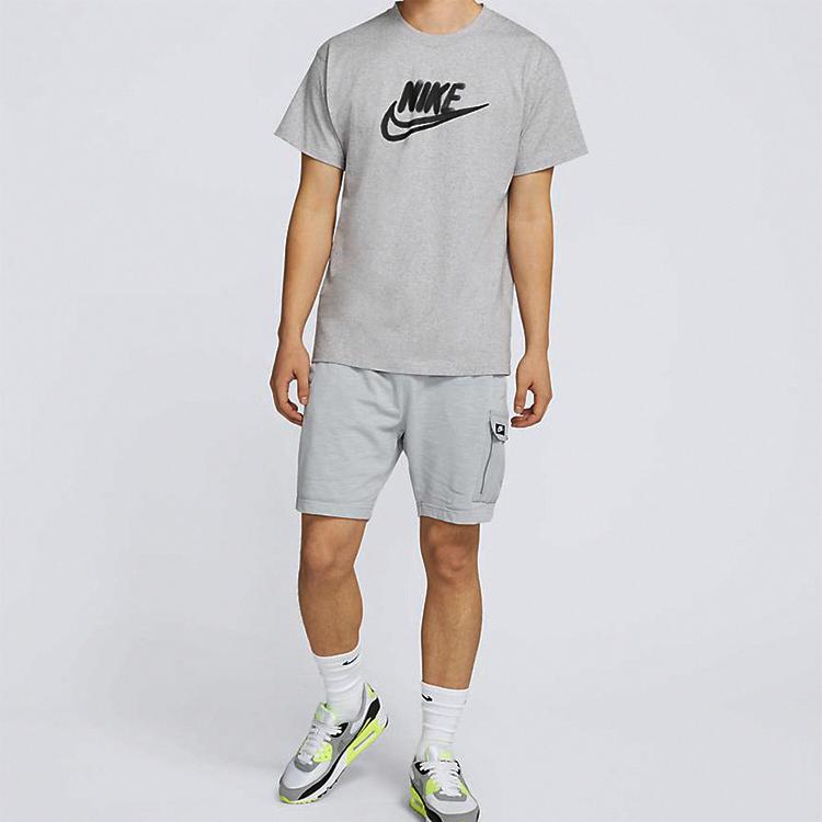 Nike Graffiti Logo Print Short Sleeve T-shirt Men Tops Light-Grey CT6491-902