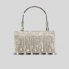 Borsa a Mano con Frange e Strass per Donna, Design di Nicchia, Borsa da Sera con Diamanti a Caldo, Borsa a Spalla/Crossbody con Manico Metallico a Cappuccio, Diamanti Scintillanti