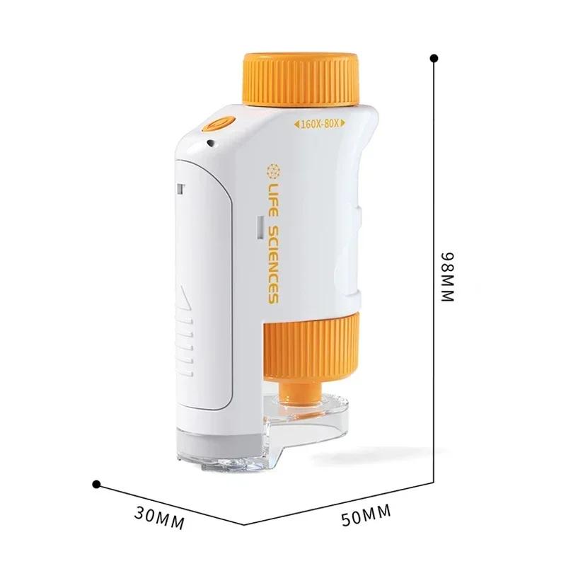Handheld Microscope Package Lab LED Light 80X to 160X Home School Biological Science Instructive Playthings Designed For Children Birth Date Present