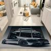 Matte Dunkelgraue Luxus-Sportwagen Dual-View Druckbereich Teppich Rutschfeste Rechteckige Fußmatte Auto Lüfter Dekor für Gaming Schlafzimmer Wohnzimmer