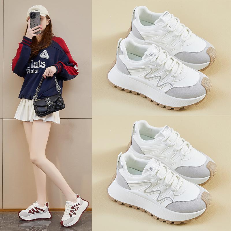 Ins Korean Version of the New Dad Shoes Women's Spring Student Sports Running Casual Thick Sole Height Increase Street Shot W511