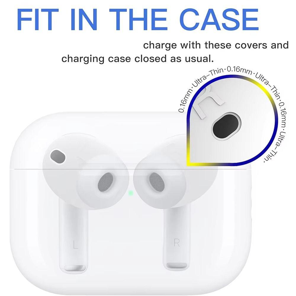 Soft Silicone Ear Tips Anti-Scratch Ultra Thin Earbuds Protective Cover Replacement Non-slip Ear Cover for AirPods Pro 3