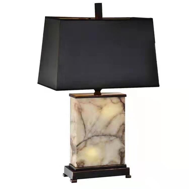 Designer Retro Black Marble Bedside Lamp - Modern, Creative, and Simple Room Decoration
