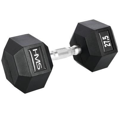 Rubber-coated Dumbbell 27.5kg HEX PRO HMS