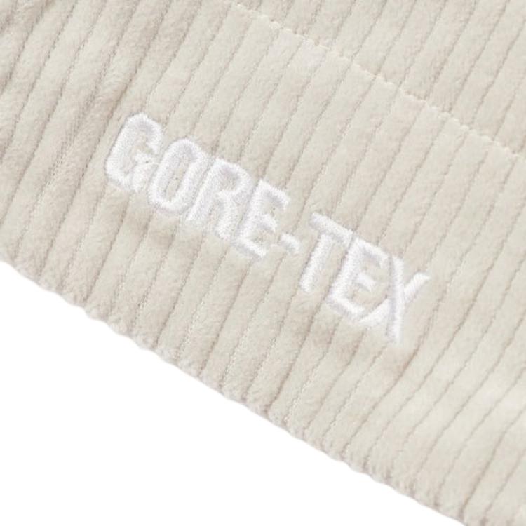 Palace X Gore-Tex Corduroy Jacket Stone Logo Print Half-Zip Hooded Jacket Unisex Jacket Gray P21GT025