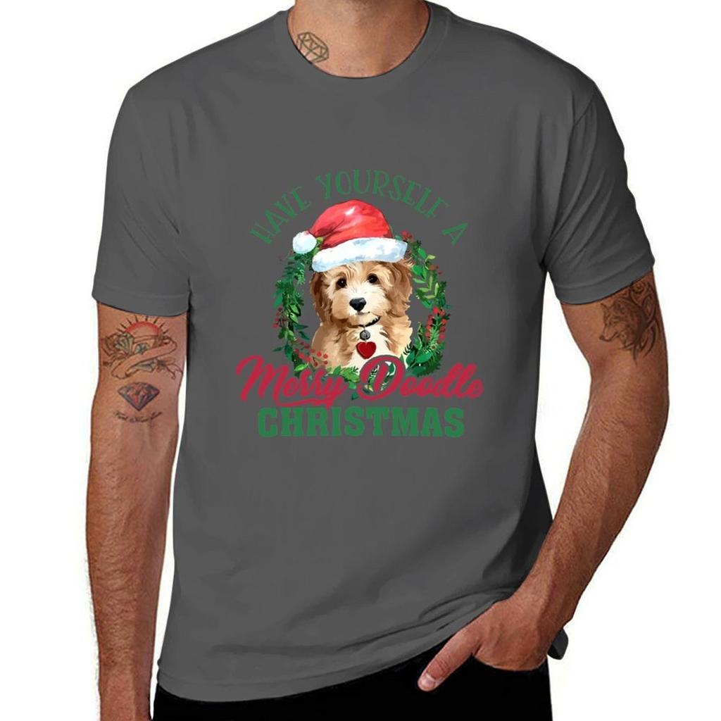 Have Yourself A Merry Doodle Christmas Goldendoodle Dog Love Tshirt Tshirt Summer Holiday Casual Tee