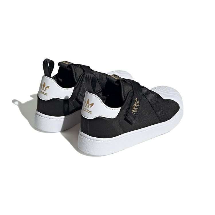 Adidas Superstar 360 Little Kid Black White Gold Kids Sneakers Core-Black Gold-Metallic Cloud-White HQ6080