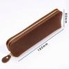 2026 Crazy Horse Leather Zipper Pencil Bag Handmade Leather Pencil Bag Creative Fashion Stationery Retro Pen Storage Bag