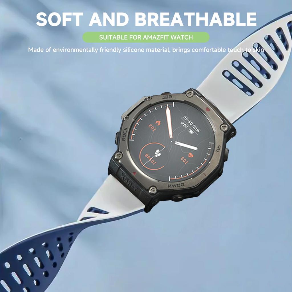 Breathable Silicone Band For Huami Amazfit T-Rex 3 2 Wrist Bracelet Colorful Strap For T-Rex/Pro Sport Watchband Belt Accessorie