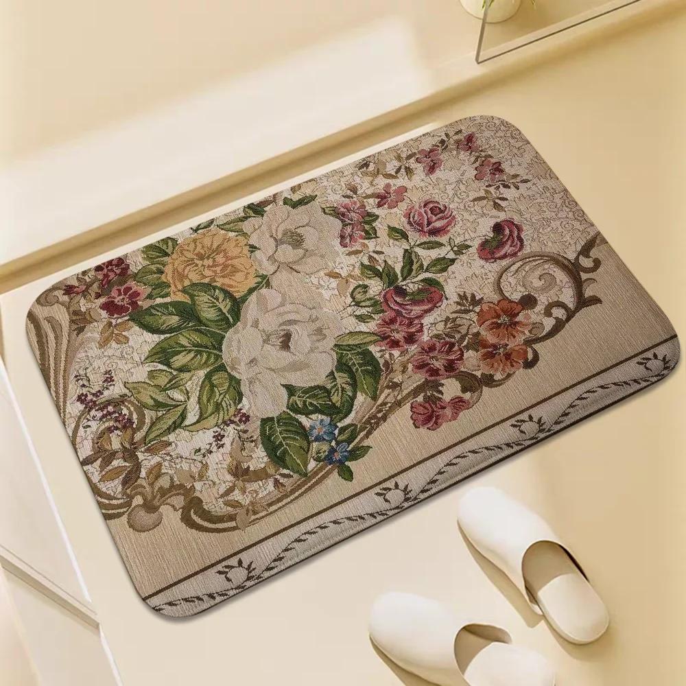 

Simple Foral Super Absorbent Bath Mats Diatomite Shower Room Bathroom Entrance Doormats Decor Foot Pad Quick Dry Toilet Rug 40x60cm Diatom