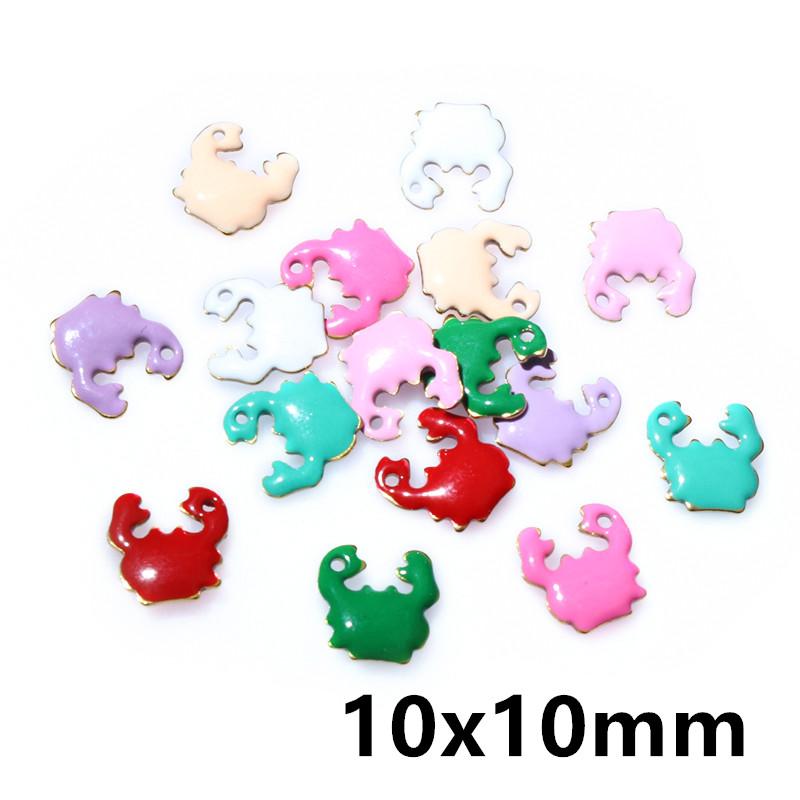 20pcs Random Mix Cute Stainless Steel Enamel Charms Pendant Fish Starfish Flower Evil Eyes DIY Jewelry Making Accessories