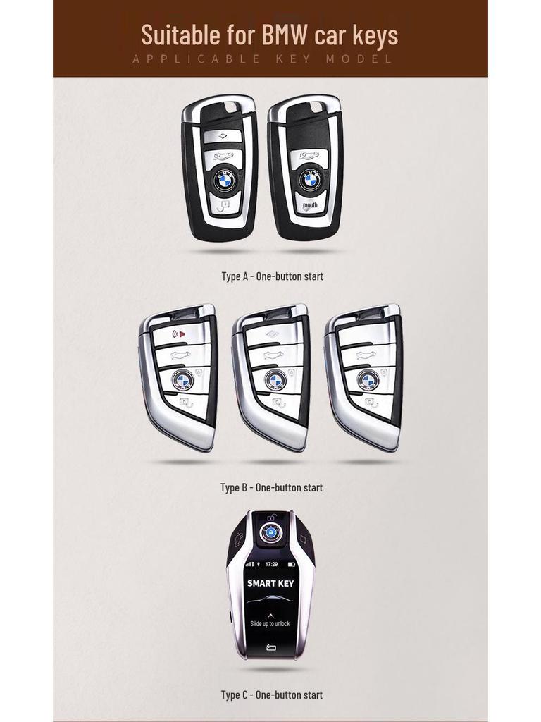 BMW LCD Schlüsselhülle: Echtlederbezug für 1er, 3er, 5er, 7er Reihe, X1, X3, X4, X5, X6, Blade 525, 320li. Vollständiges Wrap-Design.