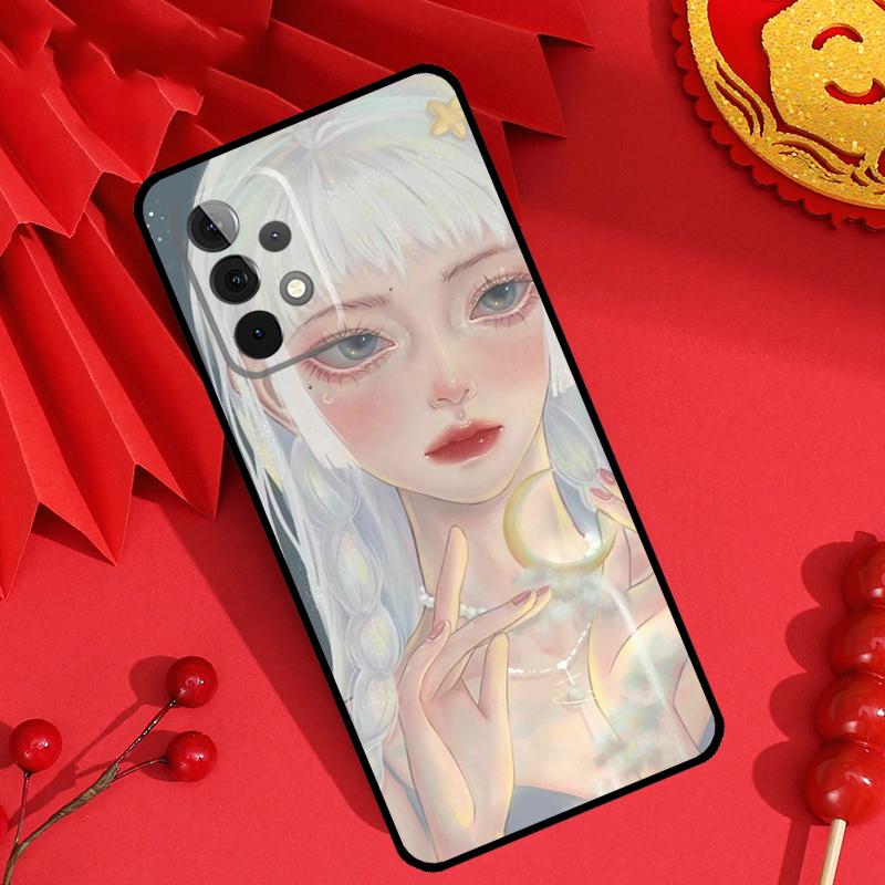 Cute And Beauty Girl Color Painting Case For Samsung Galaxy M15 M55 M31 M13 M11 M12 M14 M06 M16 M36 M56 M53 M32 M52 M35 M34 M54