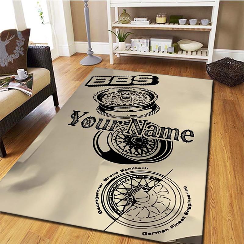 Bbs Gear Logo Custom Name Carpet Rug For Living Room Bedroom Home Sofa Decoration Kids Play Nonslip Floor Mat