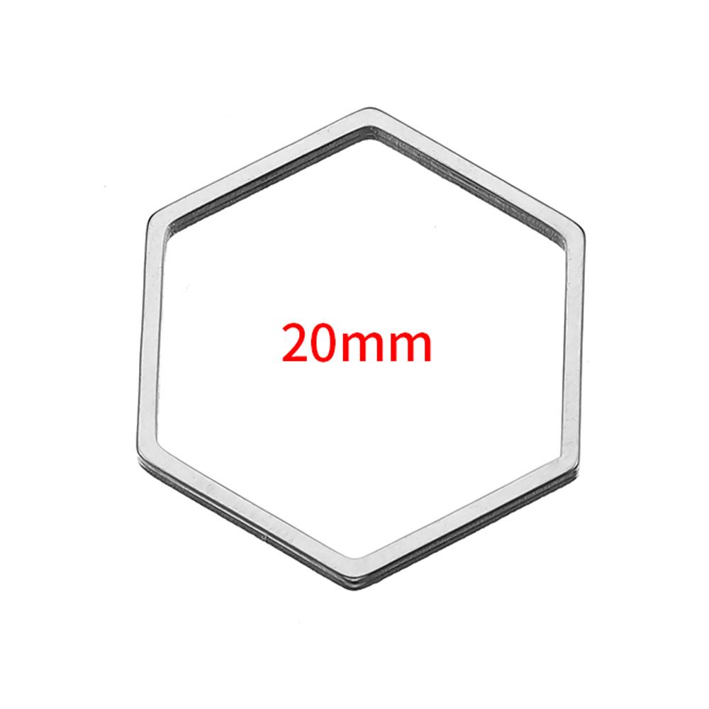 20pcs Stainless Steel Frames Charms DIY Resin Earring Pendants Base Geometry Hexagon Blank Bezel for Jewelry Making DIY Findings