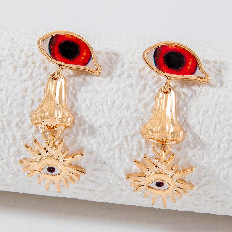 1 Pair Long Tassel Dangle Earrings  Shiny Diamond Demon Eye Earrings Korean Style  Jewelry  Earrings