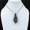 Amazing Azurite Gemstone Pure Copper Wire Wrapped Handmade Pendant Jewelry