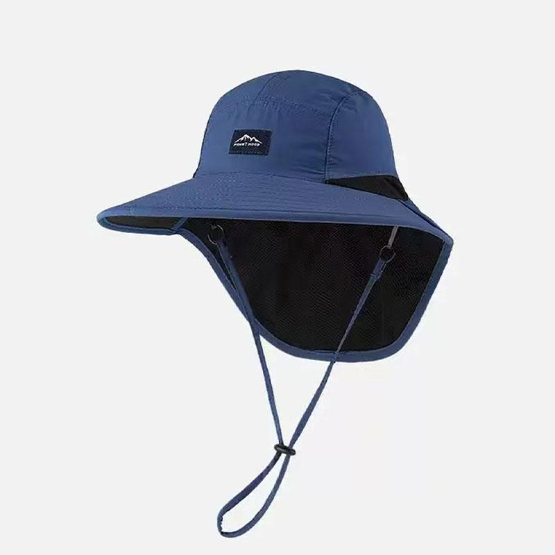 Unisex Summer Wide Brim Waterproof Quick-drying Panama Caps Outdoor Visor Bucket Hats Mesh Breathable Sun Hat with Neck Flap