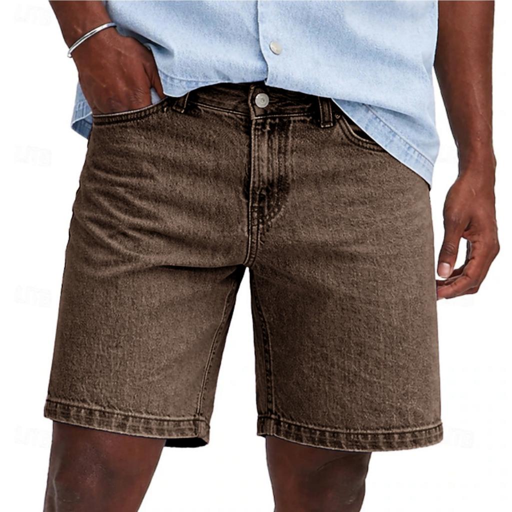 Men's Casual And Fashionable Distressed Washed Denim Shorts For Men - Loose And Straight Fit Shorts